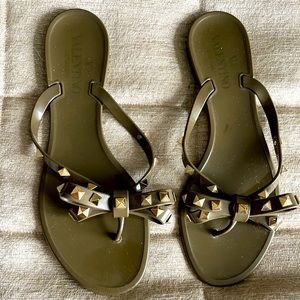 Valentino rock stud flip flops